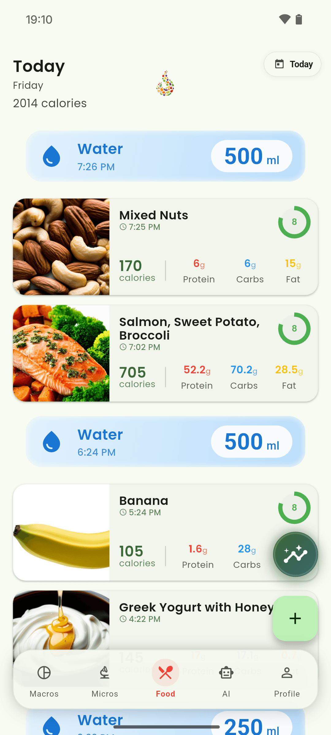 CalorieGram app interface